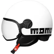 Momo Design FGTR CLASSIC Mono White Black Motorcycle Jet Мотошлем