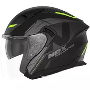 Nox N130 Klint Double визор Jet Motorcycle Мотошлем, Matt Black, Yellow