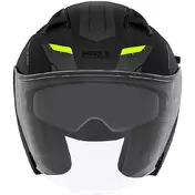 Nox N130 Klint Double визор Jet Motorcycle Мотошлем, Matt Black, Yellow