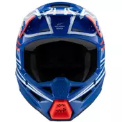 Alpinestars SM3 YOUTH WURX Kids Motocross Enduro Мотошлем Blue Red White Black Glossy