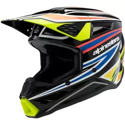 Alpinestars SM3 YOUTH WURX Kids Cross Enduro Motorcycle Мотошлем Black Fluorescent Yellow Blue Red Glossy