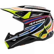 Alpinestars SM3 YOUTH WURX Kids Cross Enduro Motorcycle Мотошлем Black Fluorescent Yellow Blue Red Glossy