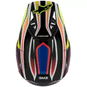 Alpinestars SM3 YOUTH WURX Kids Cross Enduro Motorcycle Мотошлем Black Fluorescent Yellow Blue Red Glossy