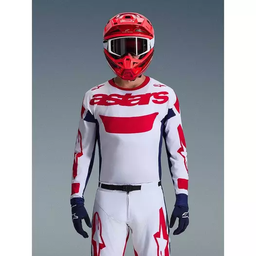 Alpinestars RACER RIWAY Motocross Enduro Jersey White Blue Red