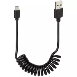 Spiral USB Cable Lamp USB > Type C - 100 cm - Black