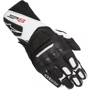 Motorcycle мотоперчатки Leather Racing Alpinestars SP-8 v2 Black White