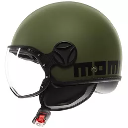 Momo Design FGTR CLASSIC Mono Jet Motorcycle Мотошлем Military Green Black