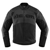 Icon Contra 2 Leather Perforated Stealth черная мотокуртка