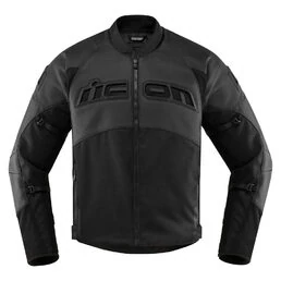 Icon Contra 2 Leather Perforated Stealth черная мотокуртка
