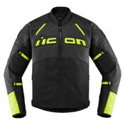 Icon Contra 2 Leather Hi-Viz черная мотокуртка