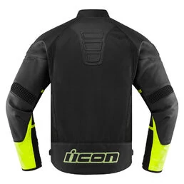 Icon Contra 2 Leather Hi-Viz черная мотокуртка