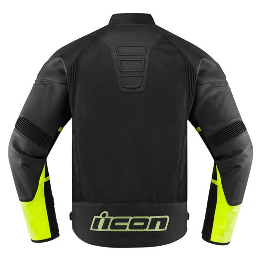 Icon Contra 2 Leather Hi-Viz черная мотокуртка (размер: 2xl)