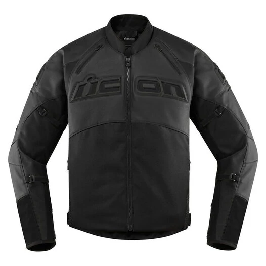Icon Contra 2 Leather Stealth черная мотокуртка (размер: s)