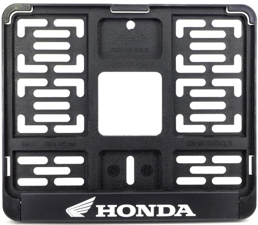 Рамка для номера мотоцикла нового образца Honda белая 190*145мм