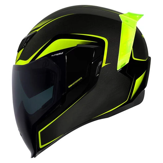 Icon Airflite Crosslink Hi-Viz мотошлем черный с желтыми вставками