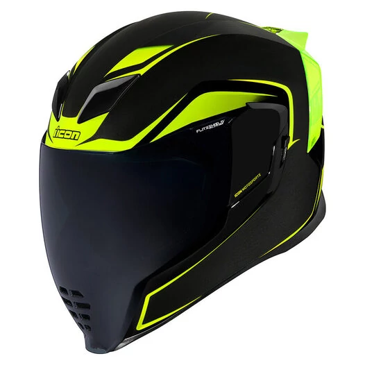 Icon Airflite Crosslink Hi-Viz мотошлем черный с желтыми вставками