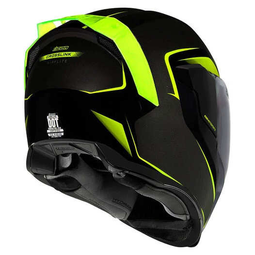 Icon Airflite Crosslink Hi-Viz мотошлем черный с желтыми вставками
