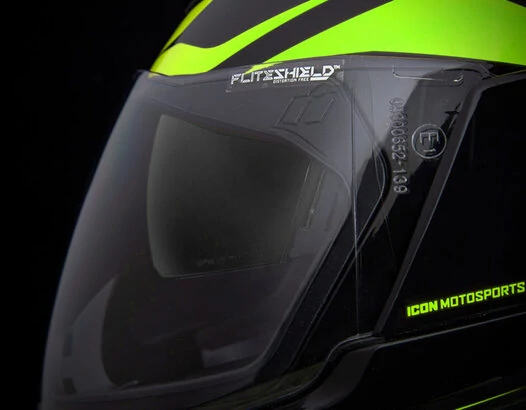 Icon Airflite Crosslink Hi-Viz мотошлем черный с желтыми вставками