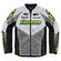 Icon Hooligan Ultrabolt Hi-Viz мотокуртка белая с зелеными вставками