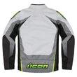 Icon Hooligan Ultrabolt Hi-Viz мотокуртка белая с зелеными вставками