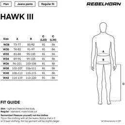 Rebelhorn Motorcycle Jeans HAWK III REGULAR FIT WASHED Blue L32
