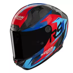 Nolan X-804 Rs Ultra Carbon Fuorigiri Blue Red Красный