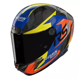Nolan X-804 Rs Ultra Carbon Fuorigiri Blue Orange Оранжевый