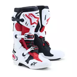 Alpinestars Tech 10 мотоботинки White Black Red Красный