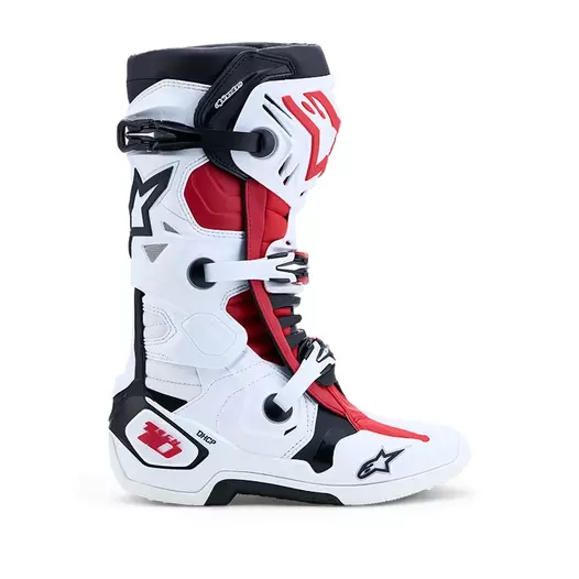 Alpinestars Tech 10 мотоботинки White Black Red Красный