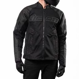 Icon Mesh AF Leather CE мотокуртка черная