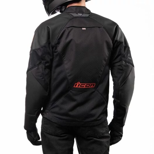 Icon Mesh AF Leather Slayer CE мотокуртка черная с красными вставками