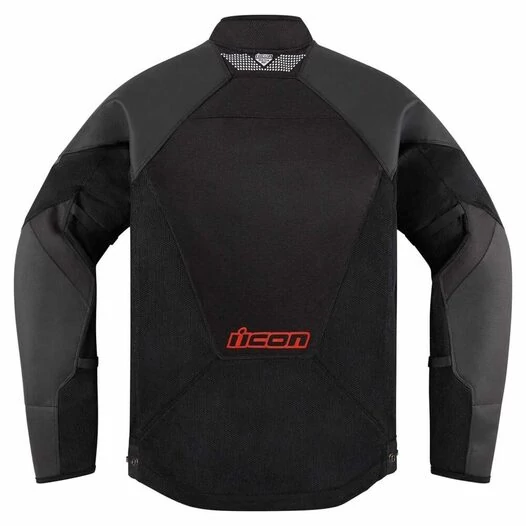 Icon Mesh AF Leather Slayer CE мотокуртка черная с красными вставками