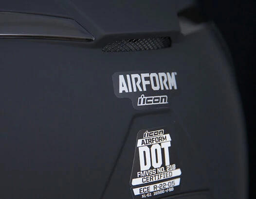 Icon Airform Dark Rubatone мотошлем черный матовый (размер: m)
